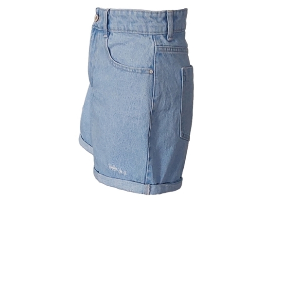 ZARA NWT CUFF RIPPED  HIGH RISE DENIM SIZE 8 - Picture 2 of 9